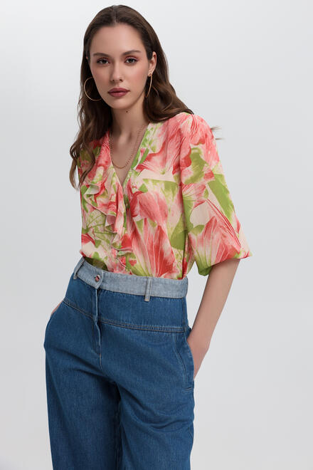 Shirt with flower pattern - Pink S