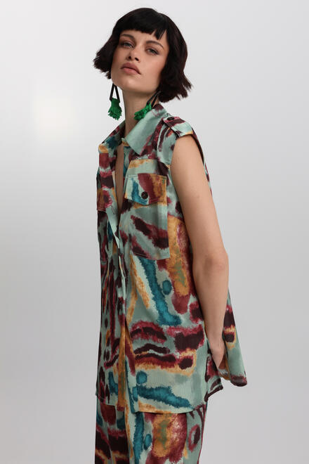 Sleeveless shirt with abstract print - Veraman S