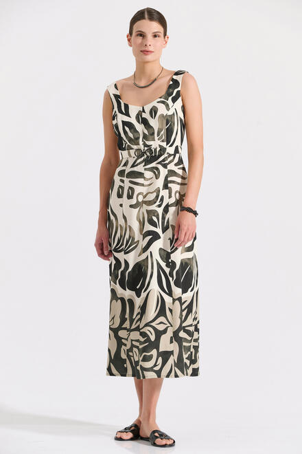 Midi dress with abstract print and removable belt







 - Beige S