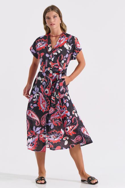 Cotton Floral Print Dress - Black S