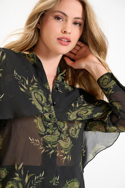 Airy shirt with paisley pattern - Black XL