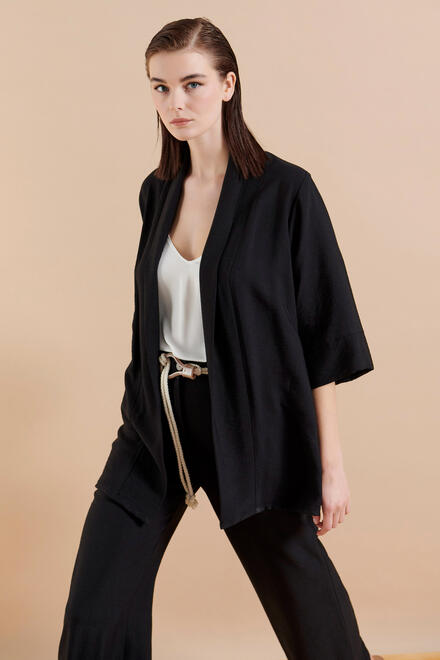 Kimono with 3/4 sleeves - Black S/M