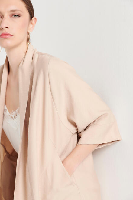 Kimono with 3/4 sleeves - Beige S/M