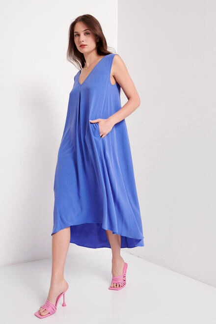 Dress with asymmetrical finish - Electric Blue S