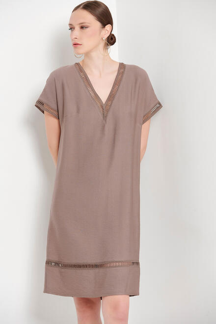 Dress with azure details - TAUPE S