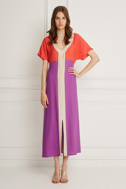 Dress in a combination of colors - Purple S