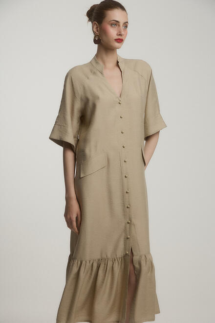 Dress with sleeves - Beige S