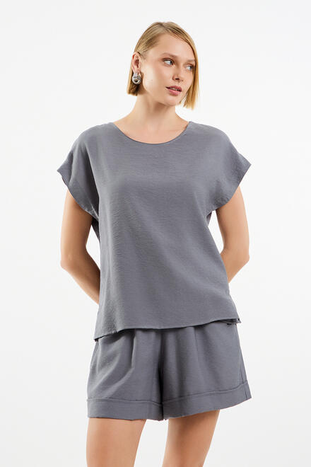 Round neck blouse - Grey S