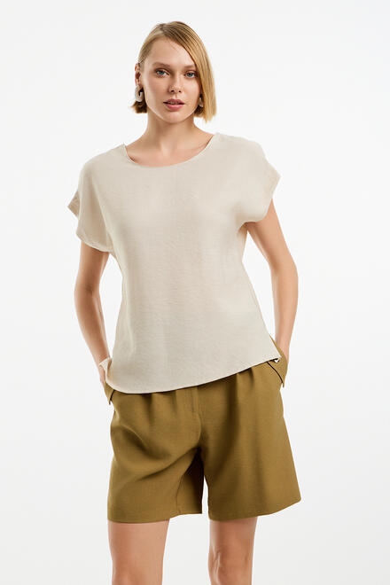 Round neck blouse - Vanilla S