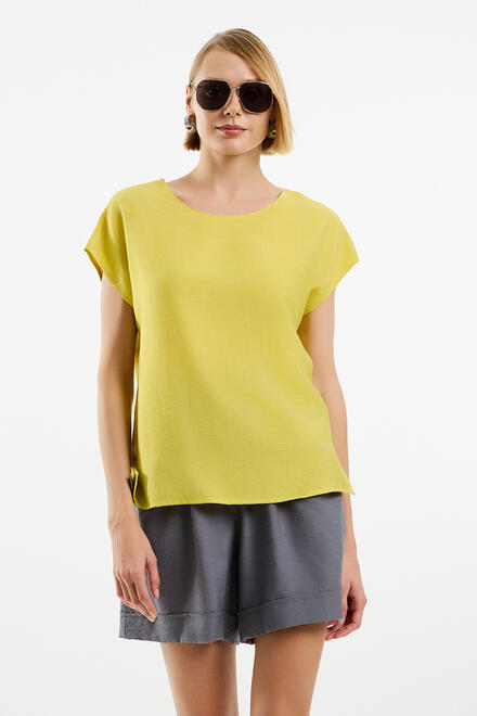 Round neck blouse - Yellow S