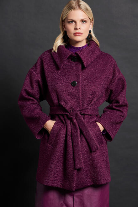 Overcoat jacket with detachable belt - Purple S