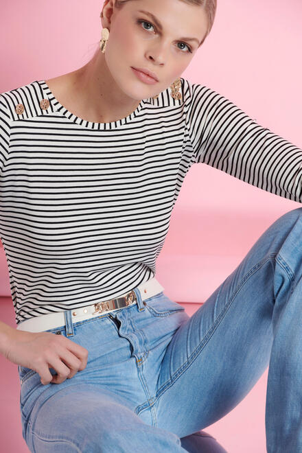 Leather belt with metal buckle - WHITE O/S