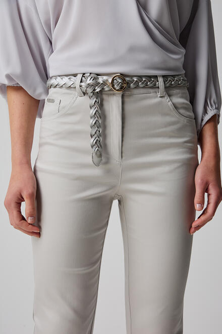 Leatherette braid belt - Silver O/S