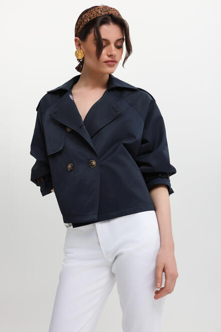 Short Trench Coat - Blue S