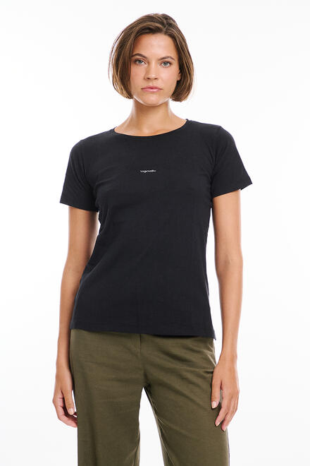 Cotton T-shirt with rhinestones - Black L