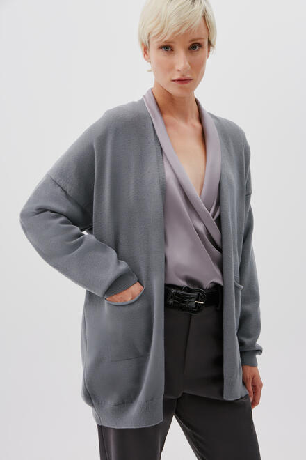 Soft knit cardigan - Grey O/S