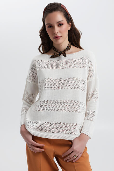 Knitted Blouse with Lace Details - Off White O/S