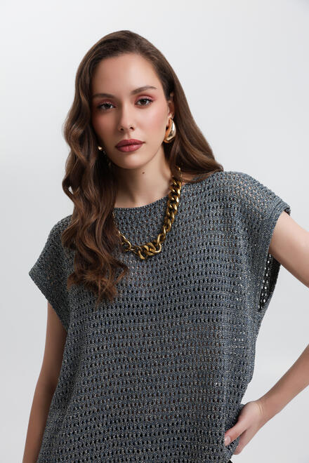 Knitted sleeveless - Blue O/S