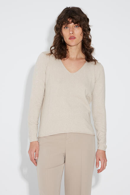 Lurex knit blouse - Beige O/S