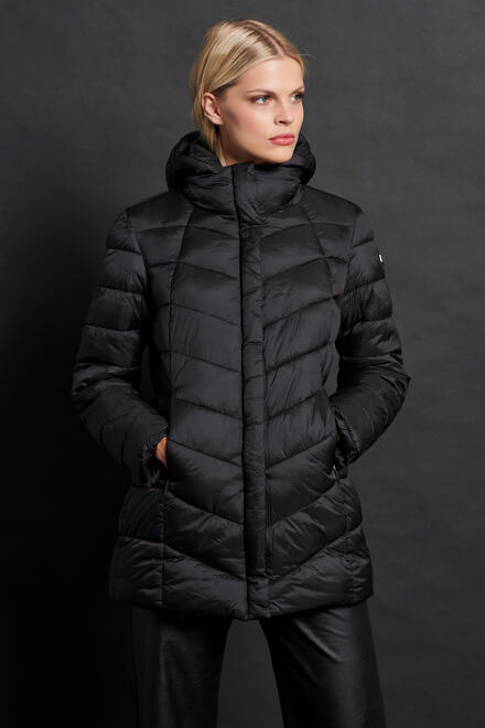 Quilted jacket with hood - Black S