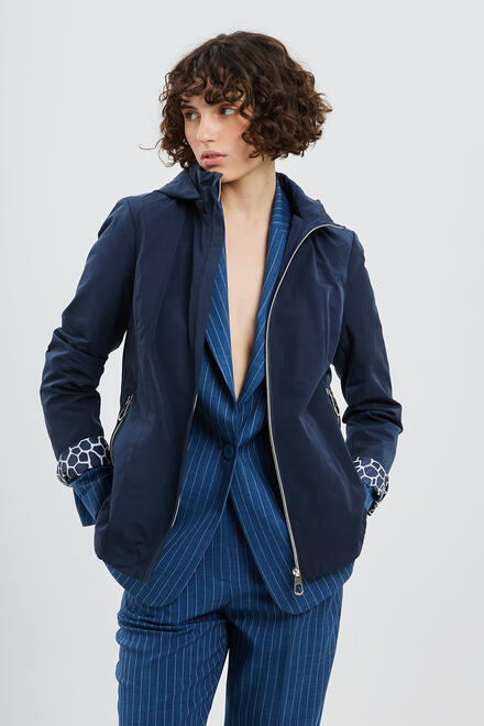 Parkas with a combination of fabrics - Blue S