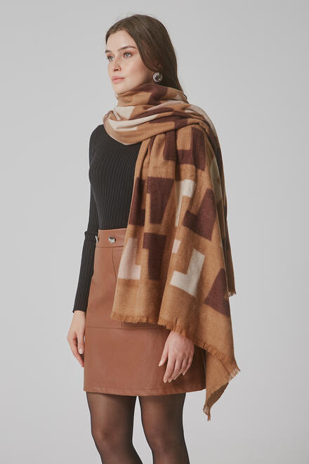 Scarf with pattern - Beige O/S