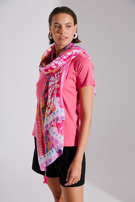 Printed scarf - Fuchsia O/S