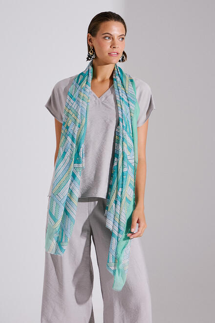 Scarf with geometric pattern - GREEN O/S