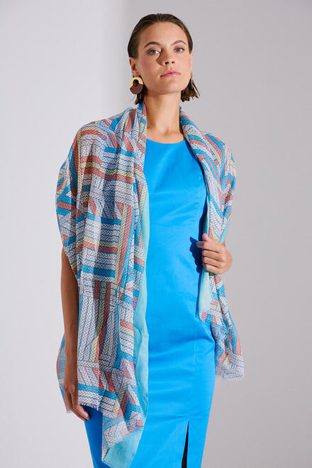 Scarf with geometric pattern - Blue O/S