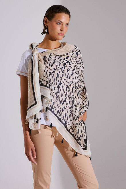 Scarf with combination - Beige O/S