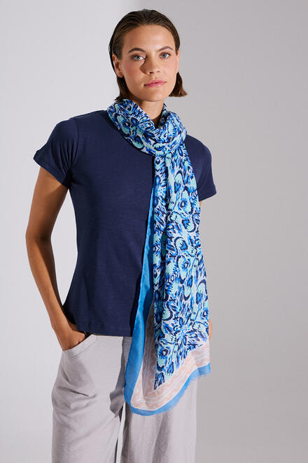 Animal print scarf - Blue O/S