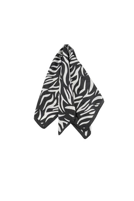 Scarf with Animal Print Pattern - Black O/S