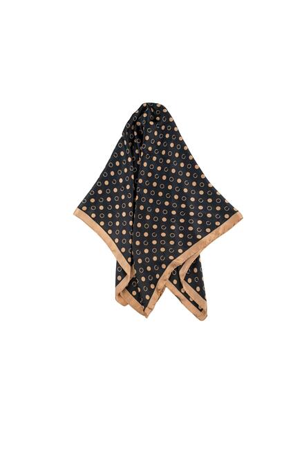 Scarf with Polka Dot Pattern - Black O/S