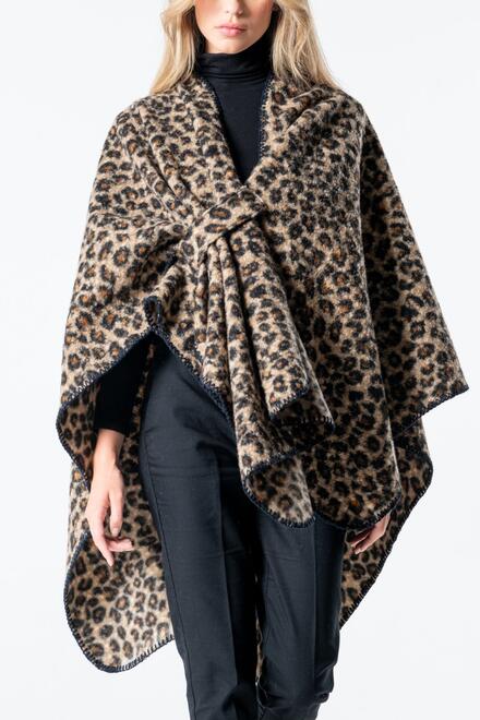Women’s Animal Print Cape - Camel O/S