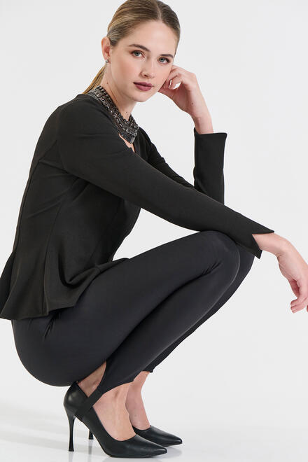 Pants – Leggings with Elastic Hem Strap - Black S