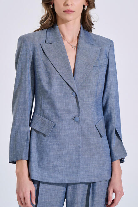 Tailored Blazer with Buttons - Blue S