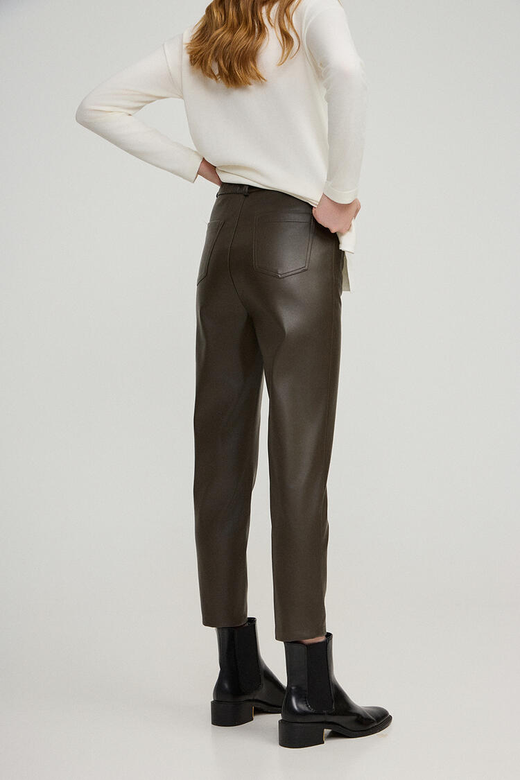 Leather pants - Chaki XXL