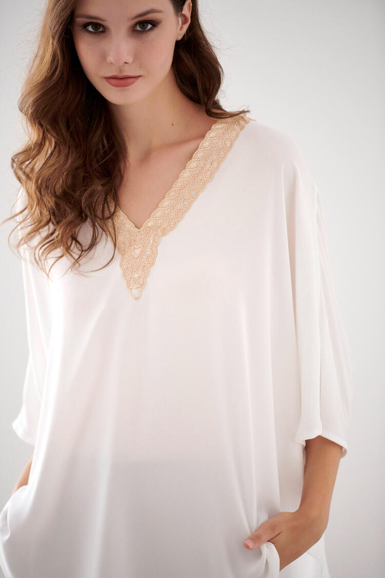 Blouse with gold motif - Off White S