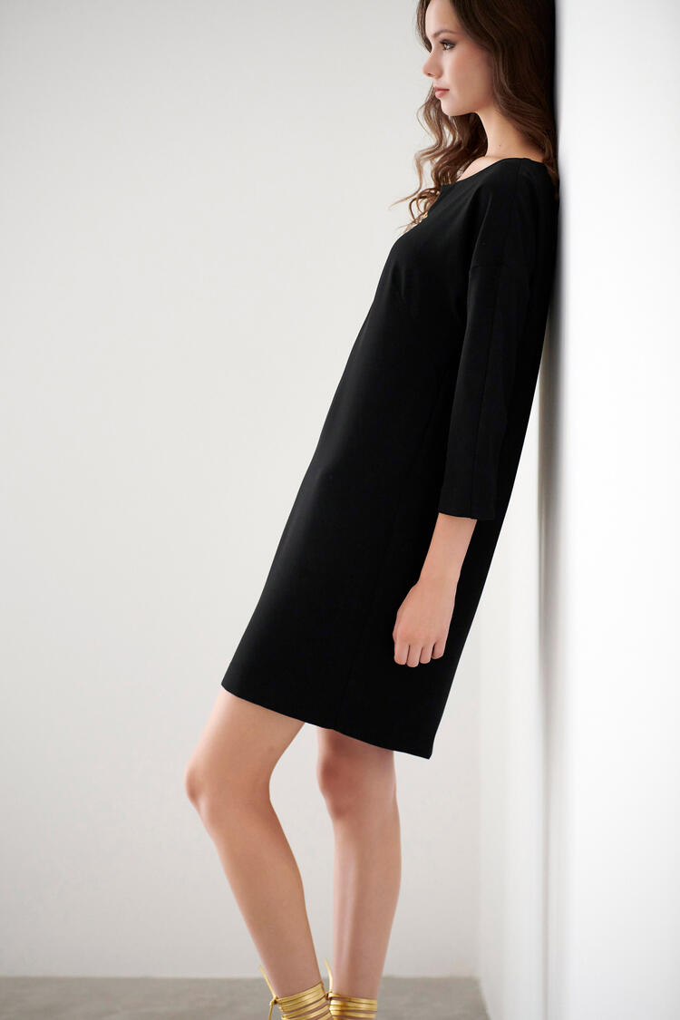 Dress with zipper on the front - Black S