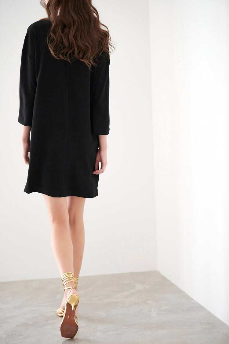 Dress with zipper on the front - Black S