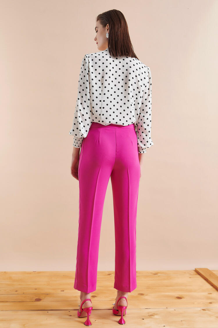 Trousers with stripes on the side - Fuchsia S