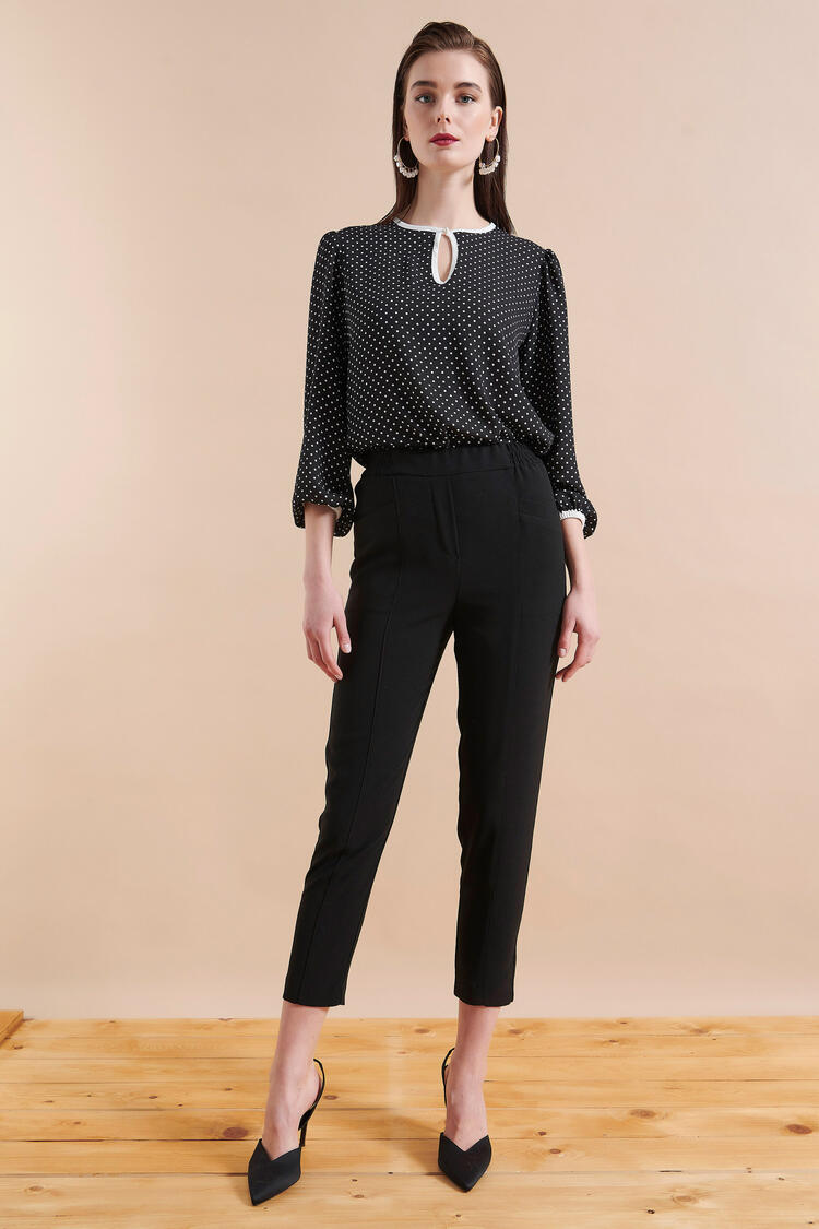 Trousers with front pockets - Black L