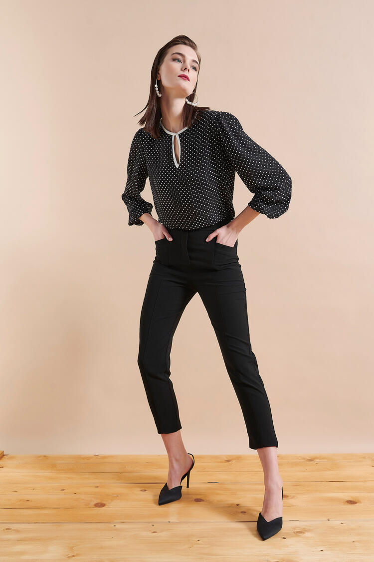 Trousers with front pockets - Black L