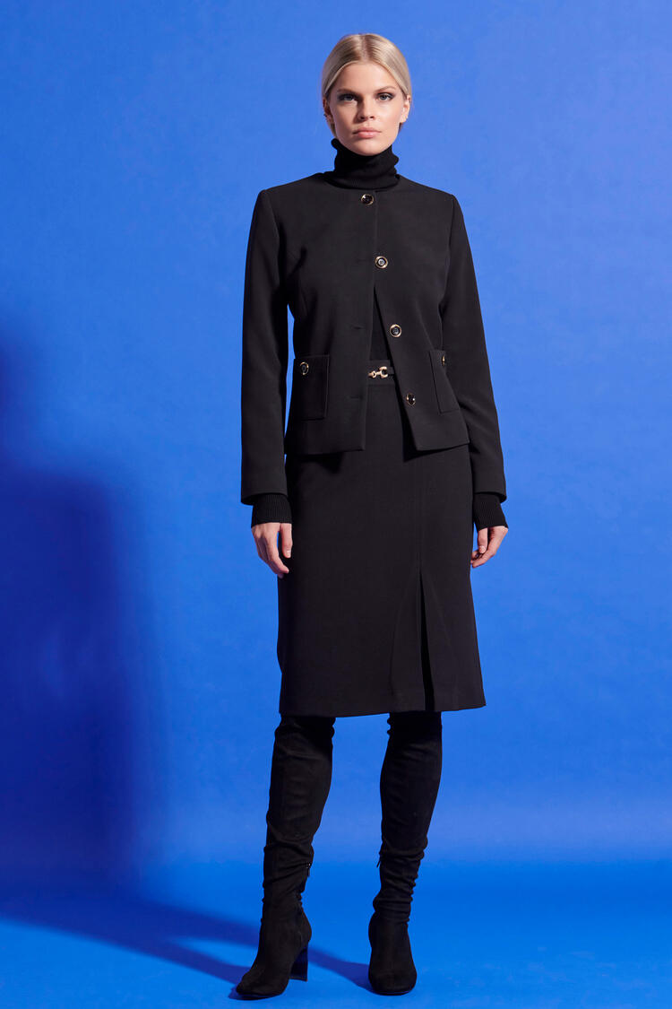 Jacket with detachable belt - Black S