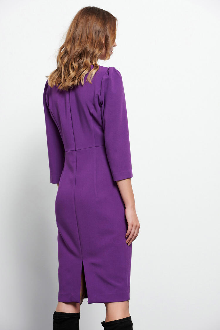 Long sleeve midi dress - Purple S