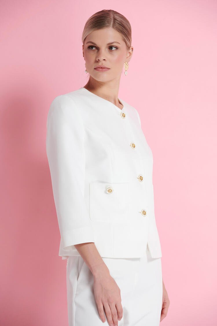 Jacket with 3/4 sleeves - White S