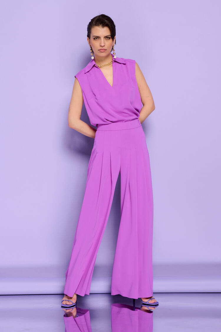 Blouse with detachable chain - Violet S