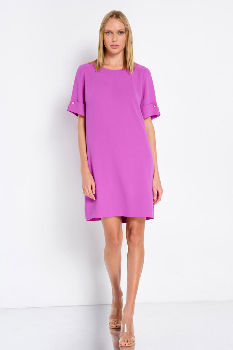Short-sleeved dress with detail on the sleeves - Violet M