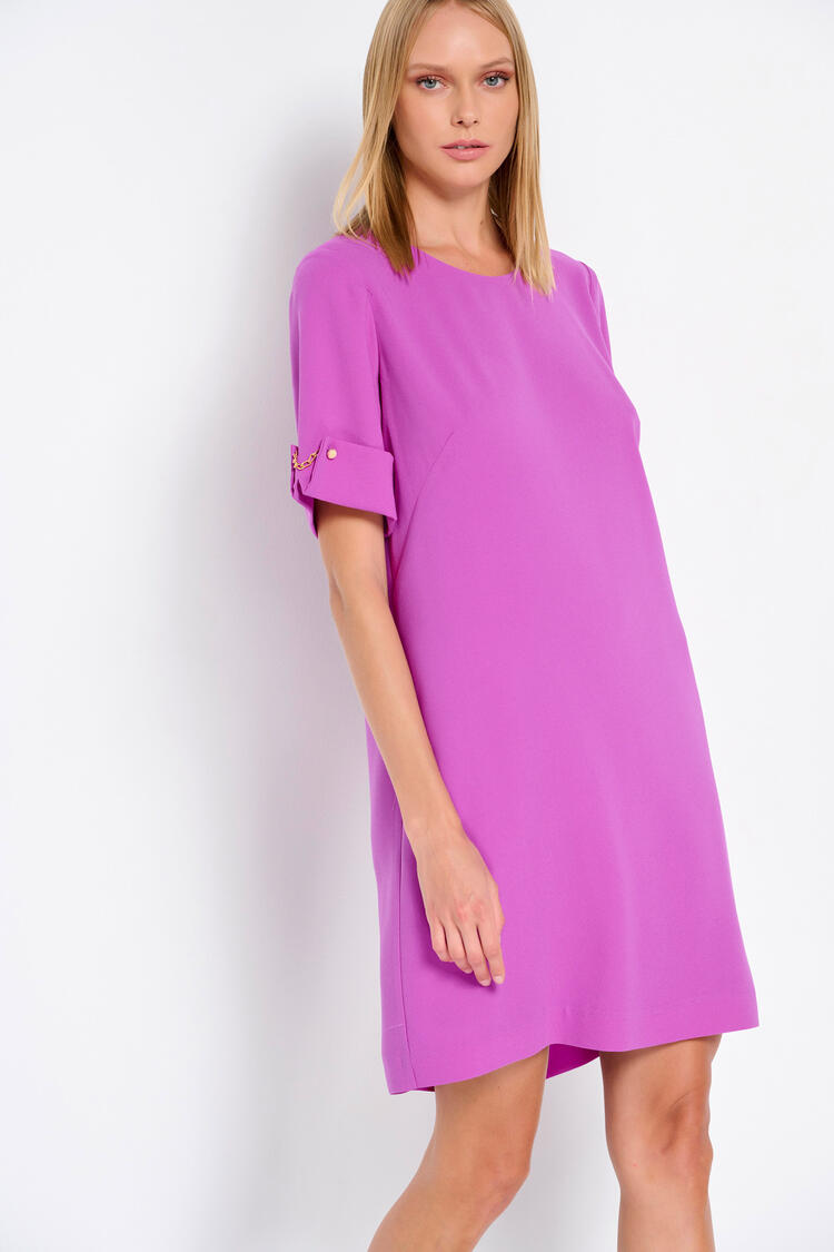 Short-sleeved dress with detail on the sleeves - Violet M