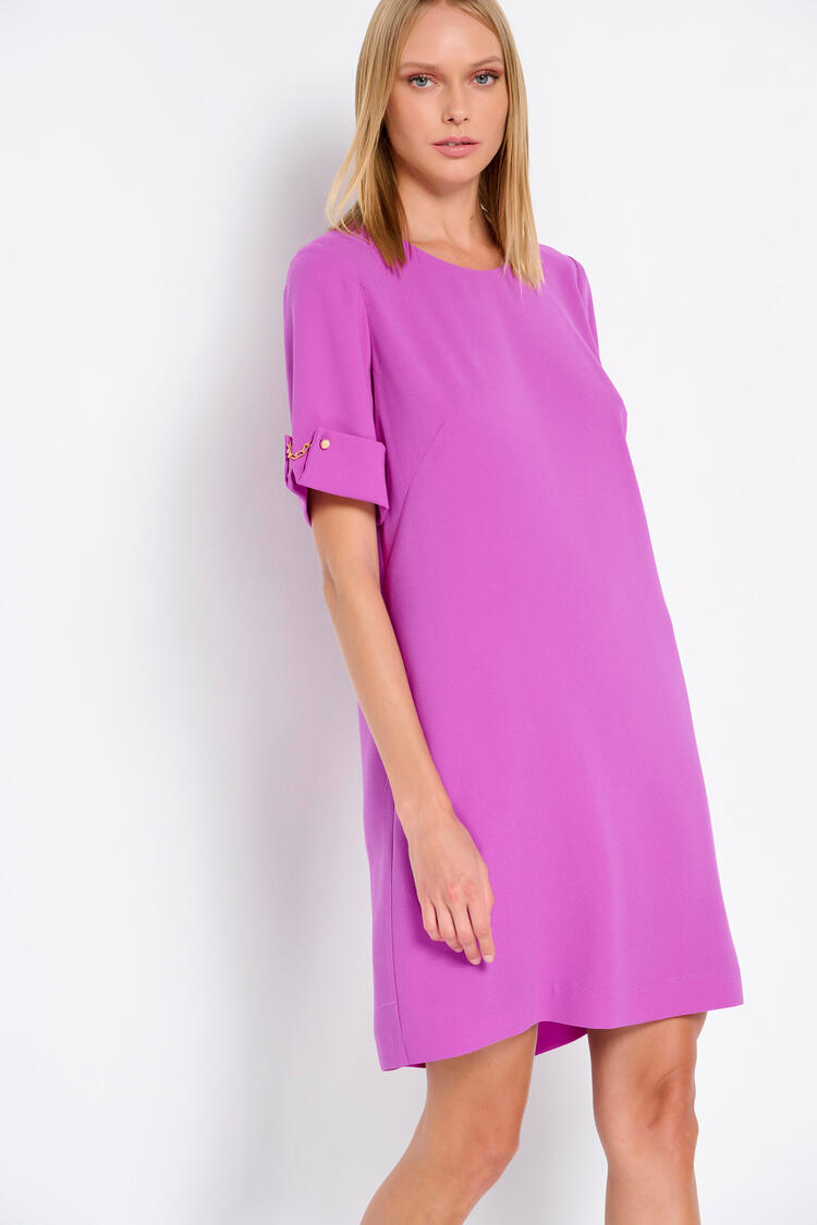 Short-sleeved dress with detail on the sleeves - Violet M